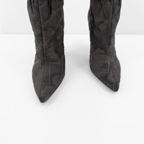 Steve Madden Women 6 Silhouette Over Knee Boots Green Puffer Camouflage NEW RARE - Picture 4 of 9